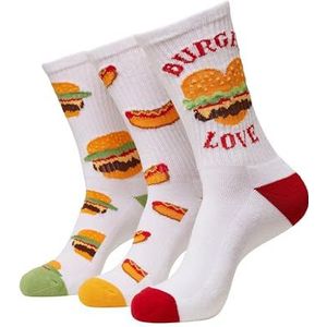 Mister Tee Unisex Socken Burger Hot Dog Socks 3-Pack white 43-46