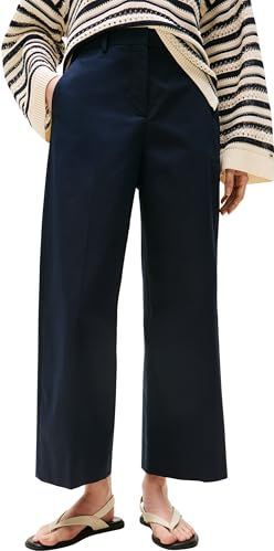 Tommy Hilfiger - Wijde Damesbroek - Effen - Mix van Katoen en Lyocell