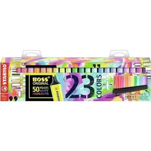 Markeerstift - STABILO BOSS ORIGINAL - 23 Stuks Deskset - 9 Fluorescerende Kleuren + 14 Pastelkleuren