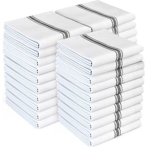 Zeppoli Klassieke keukendoeken 30 stuks - 100% katoenen theedoeken - herbruikbare reinigingsdoeken - zwarte handdoeken - super absorberend - machinewasbare handdoeken - 35,5 cm x 63,5 cm (zwart