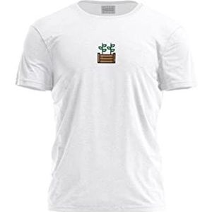Bona Basics, Digitaal bedrukt basic T-shirt voor heren,% 100 katoen, wit, casual, herenbovenstuk, maat: S, wit, S