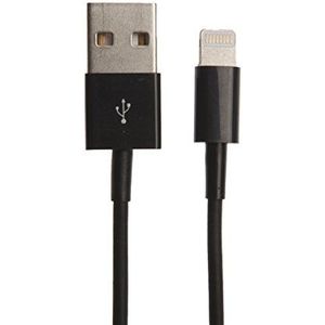 APM 570359 USB-A/Lihtnin kabel, mannelijk/mannelijk, voor chare en synchronisatie, 1,5 m lengte, compatibel met Apple-apparaten en tablets, zwart