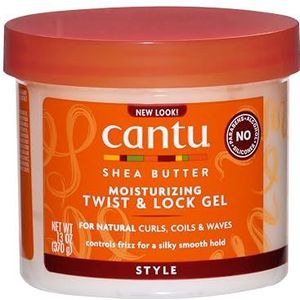 Cantu Ctu07005 Hydraterende Twist&Lock Gel – Anti-Bars Styling Gel Voor Krullend En Gestructureerd Haar – 1 Stuk (1 X 370 G), Wit