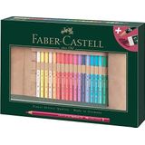 Faber-Castell 110030 Polychromos Kleurpotloden, 30-delige kleurpotlodenset met stiftrol en accessoires, waterbestendig, onbreekbaar