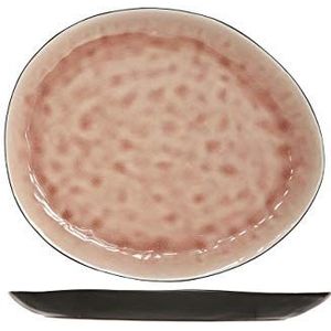 Cosy & Trendy Platte borden Laguna, ovaal, roze, 27 x 23 cm, 3 stuks