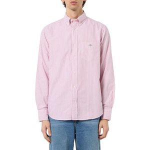 REG CLASSIC OXFORD STRIPE SHIRT, robijnrood, S