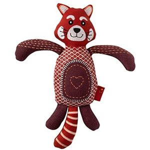 PetLove Resploot Knuffelaars Rode Panda, Zachte Hond & Puppy Speelgoed met Pieper, 100% gerecyclede materialen, Kastanjebruin Rood & Wit