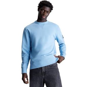 Calvin Klein Jeans Mannen Sweatshirt Badge Ronde Hals Geen Capuchon, Dusk Blue, XS