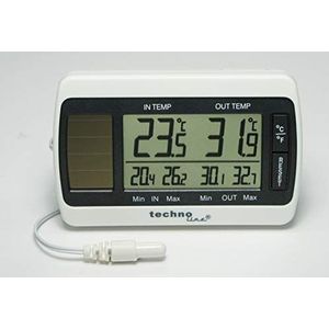 Technoline Thermometer met kabelsonde WS 7008 en temperatuurweergave, luchtvochtigheidsweergave en zonne-energie