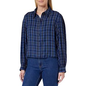 ONLY Dames Onlnew Sandra Ls Check Shirt WVN Blouse (4-pack), Maritiem Blauw/Checks: Navy Peony/Bright White, L