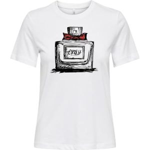 ONLY Onlhenny Life Reg S/S Top Box JRS, wit, L