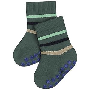 FALKE Uniseks-baby Stopper sokken Multi Stripe B HP Katoen Noppen op de zool 1 Paar, Groen (Dark Jade 7248), 74-80
