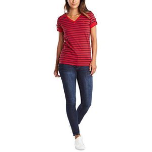 Nautica Women's Easy Comfort V-Neck Striped Supersoft Stretch Cotton T-Shirt