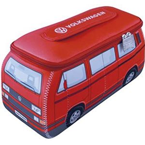 BRISA VW Collection - Volkswagen neopreen universele make-up cosmetische cultuur reisapotheektas in T3 Bulli Bus-design (rood/groot)