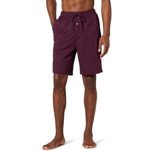 Amazon Essentials Men's Gebreide korte pyjamabroek van 23 cm (verkrijgbaar in grote en lange maten), Bordeauxrood, XXL Grote maten