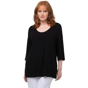 Ulla Popken T-shirt voor dames, zwart, 42-44