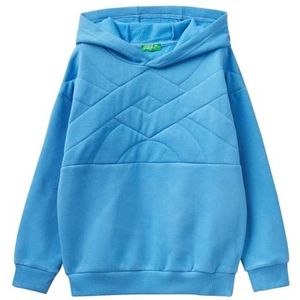 United Colors of Benetton Sweatshirt met capuchon voor kinderen en jongens, Lichtblauw 16F, 140