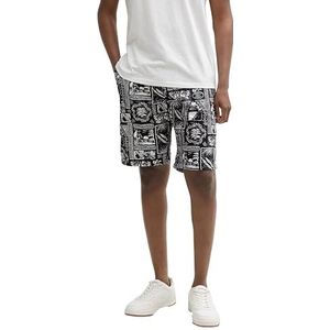 Relaxed fit bermuda van een mix van linnen en katoen