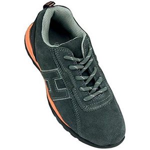 REIS BRNEUTRON Trainers met stalen neus | Veiligheidsschoenen voor mannen en vrouwen | Werkschoenen, schoenen | Suède Leer | EVA Zool | SB SRA Categorie | ISOEN20345 | Grijs-Oranje | Maat 36