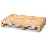 Continenta Gummibaum Snijplank met 3 inox laden - 50 x 32 cm