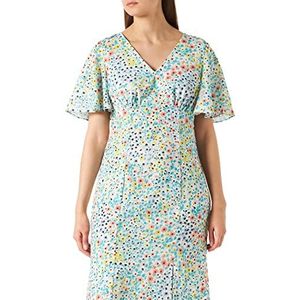 Chi Chi London Dames Flutter Sleeve Floral Print Midi Dagjurk in Multicolour