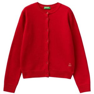 United Colors of Benetton Gebreid vest voor meisjes en meisjes, Rosso 0v3, 120 cm