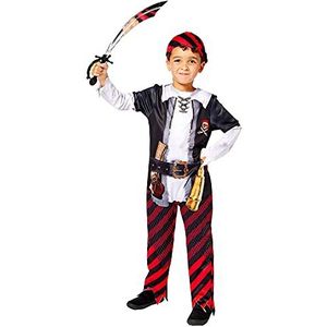 Amscan Piraat jongen Halloween kostuum, Blauw, Grijs, Wit en Goud