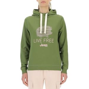 JEEP O102919-E100 J Dames Sweatshirt met Capuchon Silhouet Egel - Live Free Print Groot J23W Dames Olive Green XS