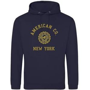 AMERICAN COLLEGE USA Sweatshirt met print, warme kleding, uniseks, kinderen, jongens en meisjes, casual, model ACSCW4, marineblauw, 14 jaar, Blauw, 14 ans