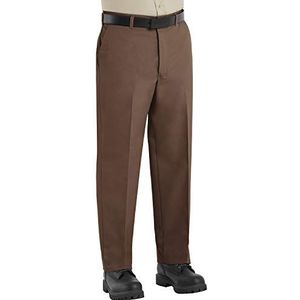 Red Kap Men's Wrinkle-Free Work Pants, Brown, 56W x 30L