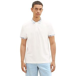 TOM TAILOR Heren 1036556 Poloshirt, 10332-Off White, XL, 10332 - Off White, XL
