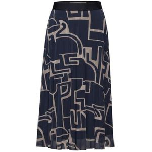 Midi-Rok - Grafisch Patroon - Zacht Vallende Plisséstructuur