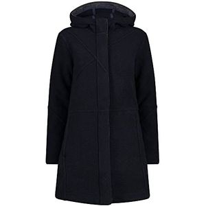 CMP Wooltech Long Coat, Woman, Black Blue, 40