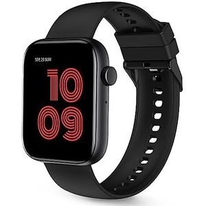 SPC Smartee Talk Smartwatch voor heren en dames, met bluetooth-oproepen, groot display van 4,6 cm (1,8 inch), + 100 sportmodi, IP68, hartslag, slaapmonitor, Android en iOS, zwart