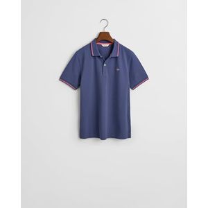 GANT Unisex Contrast Tipping Ss Pique Rugger Poloshirt voor kinderen, Marineblauw (Dusty Navy), 134-140
