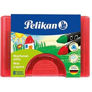 Pelikan 722942 Waskrijt 665/8D, driehoekig, waterbestendig, 8 kleuren