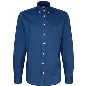 Seidensticker Casual overhemd voor heren, regular fit, gemakkelijk te strijken, button-down-kraag, lange mouwen, 100% katoen, blauw, 38