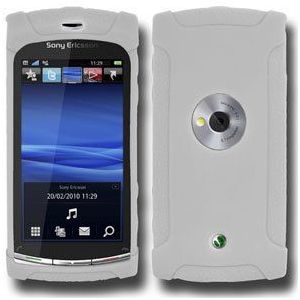 Siliconen hoes voor Sony Ericsson Vivaz wit transparant