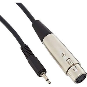 Pro Signal PSG00758 3 Pin XLR Socket naar 3.5mm Mono Jack Plug Lead, 2m, Zwart