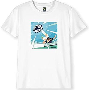 LIGUE 1 UBER EATS Uniseks T-shirt voor kinderen, Wit, 8 Jaar