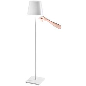 Zafferano Poldina Pro XXL - dimbare LED-tafellamp en staande lamp (150 cm / 81 cm / 69 cm), nieuw contactlaadstation, EU-stekker - wit