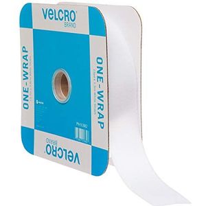 VELCRO Brand ONE-WRAP 91882 Bundelbinders, herbruikbare bevestigingselementen voor het organiseren van kabels en kabels, op maat te snijden, 13,7 m x 3,8 cm, wit