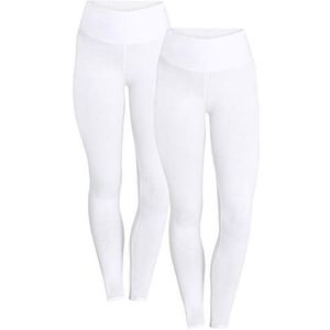 Berydale BD300 Dames Leggings met hoge tailleband, Wit (pak van 2), XS