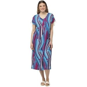 Ulla Popken, Dames, grote maten, jerseyjurk, bedrukt, lila, 50/52 NL