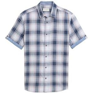 TOM TAILOR heren overhemd, 37316 - Wit Blauw Indigo Check, XL