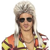 Widmann 04652 - Mullet pruik voor volwassenen mannen, Vokuhila, jaren 80, Pimp, Rocker, Strip Tease, Carnaval, Blonde kleur