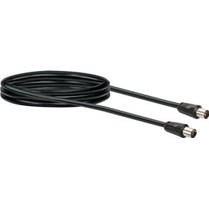 Schwaiger antenne-aansluitkabel 75 dB, 3,0 m, zwart, IEC-stekker > IEC-bus, 2-voudige afscherming, 75 Ohm, digitaal, HDTV, DVB-C/DVB-T2