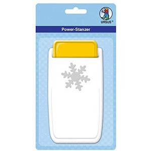 Power Stanzer sneeuwvlok, afmetingen ca. 3,8 cm, geschikt voor vele materialen zoals kurk, karton, schuimrubber, folie en kunststof, met sluitsysteem voor ruimtebesparende opslag