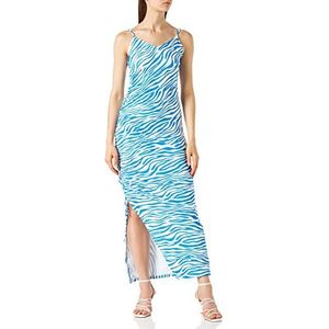 Liquorish Vrouwen Zebra Print Cami Jurk in blauw en wit bruiloft, 14