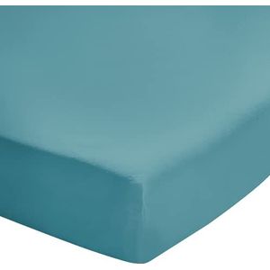 Essix Soft Line hoeslaken, katoen, 90 x 190 cm, watervalblauw
